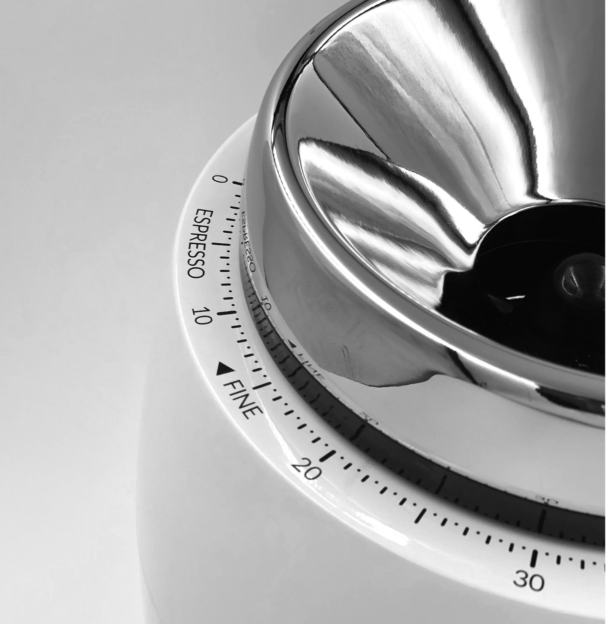 Flat burr grinder top